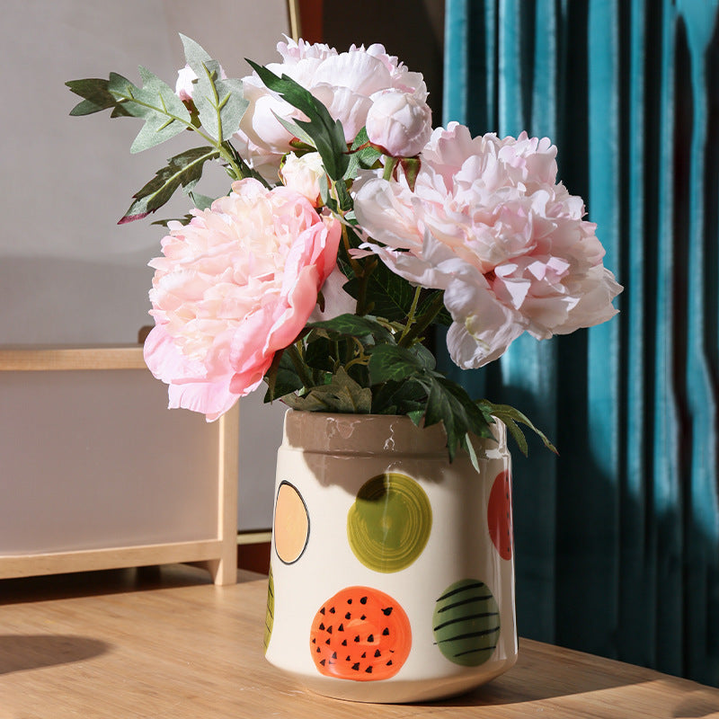 Circle Painted Vase
