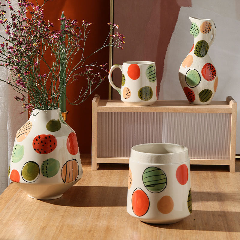 Circle Painted Vase