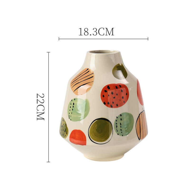 Circle Painted Vase